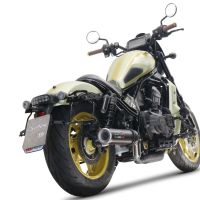 Scarico compatibile con Honda Cmx 1100 Rebel 2021-2024, M3 Black Titanium, Scarico omologato, silenziatore con db killer estraibile e raccordo specifico