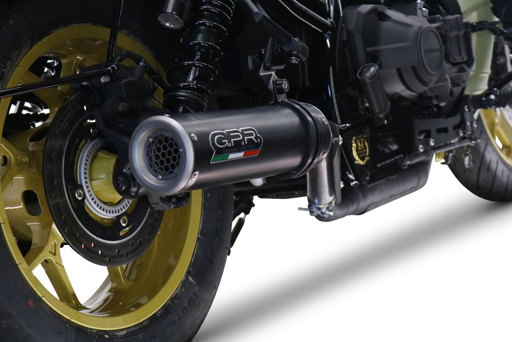 Scarico compatibile con Honda Cmx 1100 Rebel 2021-2024, M3 Black Titanium, Scarico omologato, silenziatore con db killer estraibile e raccordo specifico