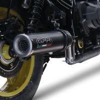 Exhaust system compatible with Honda Cmx 1100 Rebel 2021-2023, M3 Black Titanium, Homologated legal slip-on exhaust including removable db killer and link pipe 