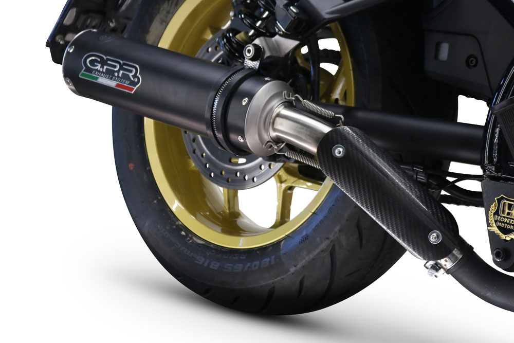 Scarico compatibile con Honda Cmx 1100 Rebel 2021-2024, M3 Black Titanium, Scarico omologato, silenziatore con db killer estraibile e raccordo specifico