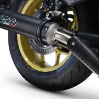 Exhaust system compatible with Honda Cmx 1100 Rebel 2021-2023, M3 Black Titanium, Homologated legal slip-on exhaust including removable db killer and link pipe 