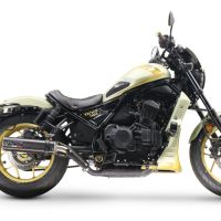 Scarico compatibile con Honda Cmx 1100 Rebel 2021-2024, M3 Poppy , Scarico omologato, silenziatore con db killer estraibile e raccordo specifico