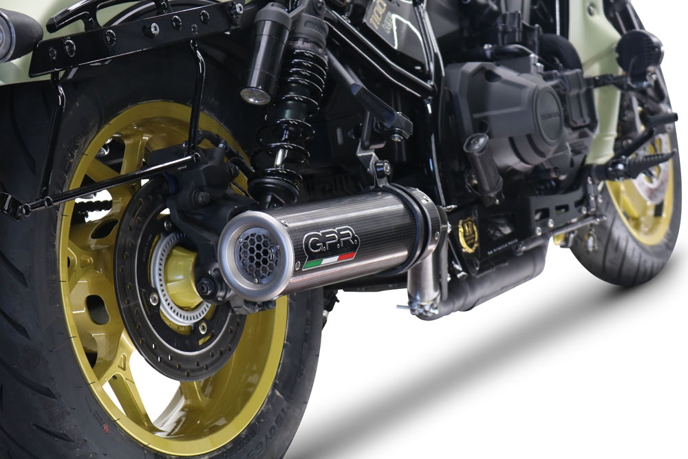 Scarico compatibile con Honda Cmx 1100 Rebel 2021-2024, M3 Poppy , Scarico omologato, silenziatore con db killer estraibile e raccordo specifico