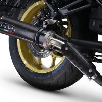 Exhaust system compatible with Honda Cmx 1100 Rebel 2021-2023, M3 Poppy , Homologated legal slip-on exhaust including removable db killer and link pipe 
