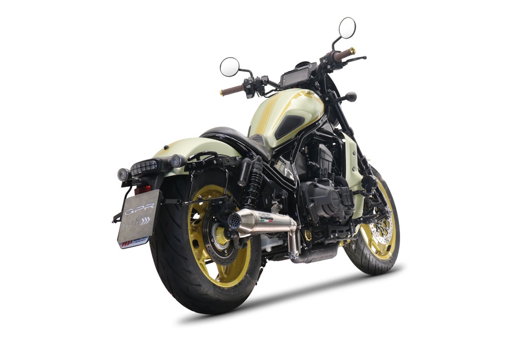 Scarico compatibile con Honda Cmx 1100 Rebel 2021-2024, Ultracone, Scarico omologato, silenziatore con db killer estraibile e raccordo specifico