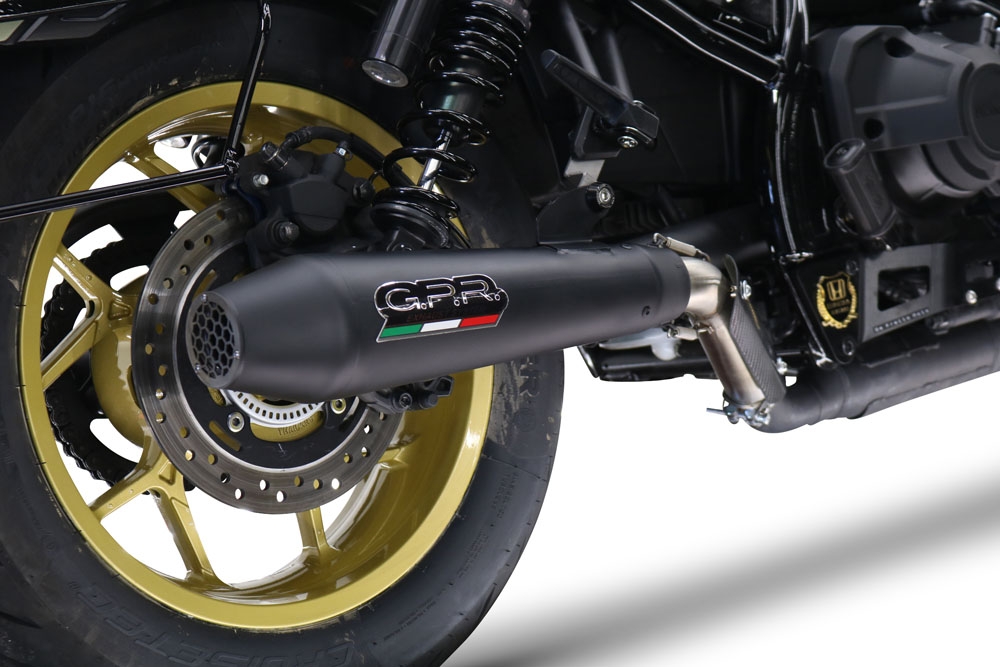 Scarico compatibile con Honda Cmx 1100 Rebel 2021-2024, Ultracone Nero, Scarico omologato, silenziatore con db killer estraibile e raccordo specifico