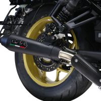 Scarico compatibile con Honda Cmx 1100 Rebel 2021-2024, Ultracone Nero, Scarico omologato, silenziatore con db killer estraibile e raccordo specifico