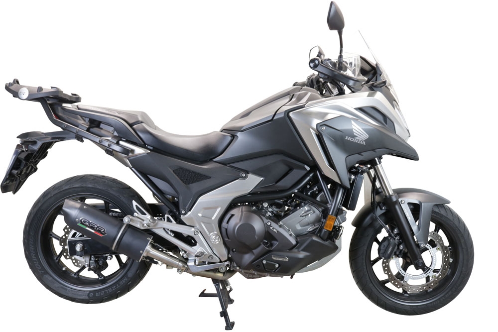 Exhaust compatible with Honda Nc 750 X - S Dct 2017-2020, Furore Evo4 Nero, Homologated legal slip-on exhaust including removable db killer and link pipe 
