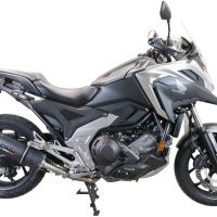 Exhaust compatible with Honda Nc 750 X - S Dct 2017-2020, Furore Evo4 Nero, Homologated legal slip-on exhaust including removable db killer and link pipe 