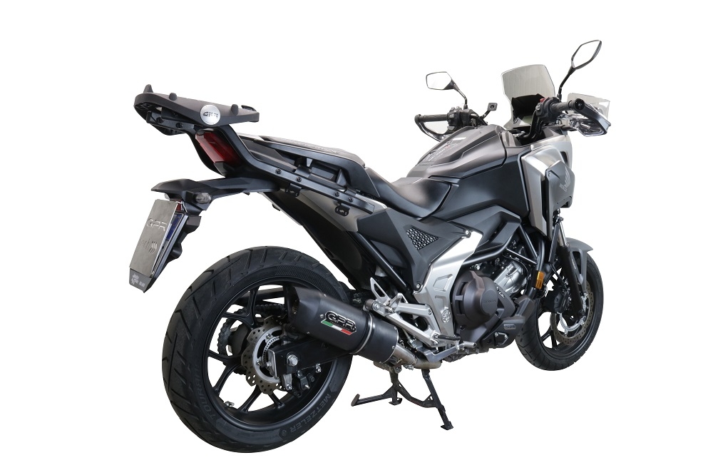 Exhaust compatible with Honda Nc 750 X - S Dct 2017-2020, Furore Evo4 Nero, Homologated legal slip-on exhaust including removable db killer and link pipe 