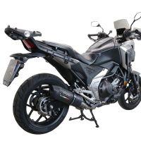 Exhaust compatible with Honda Nc 750 X - S Dct 2017-2020, Furore Evo4 Nero, Homologated legal slip-on exhaust including removable db killer and link pipe 