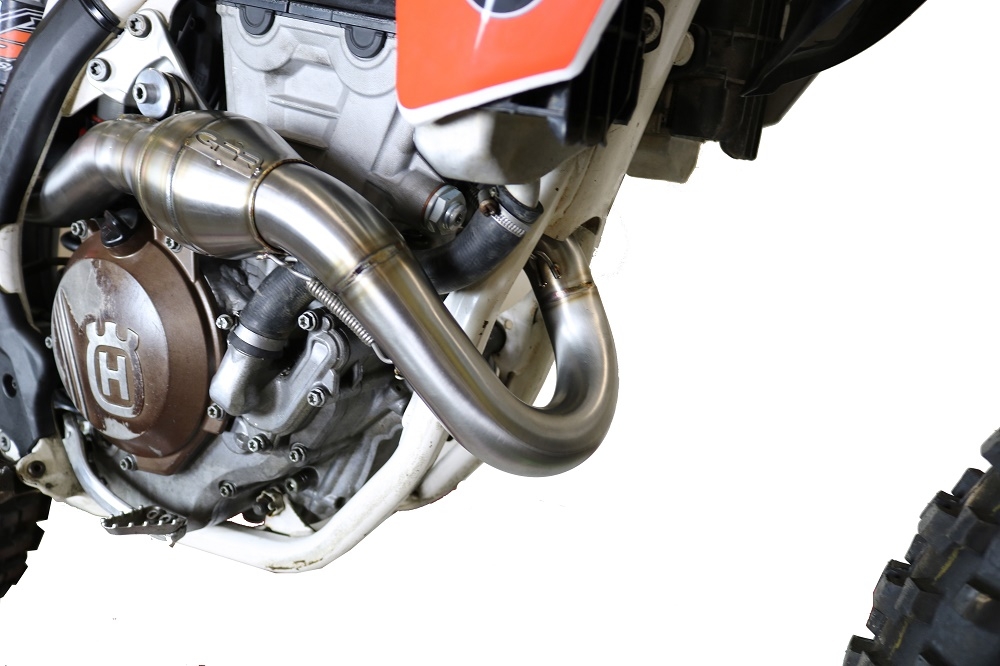 Scarico compatibile con Ktm XC-F 350 2016-2018, Pentacross Inox, Scarico completo racing, fornito con db killer estraibile e collettore, non legale per uso stradale
