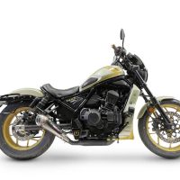 Scarico compatibile con Honda Cmx 1100 Rebel 2021-2024, Powercone Evo, Scarico omologato, silenziatore con db killer estraibile e raccordo specifico