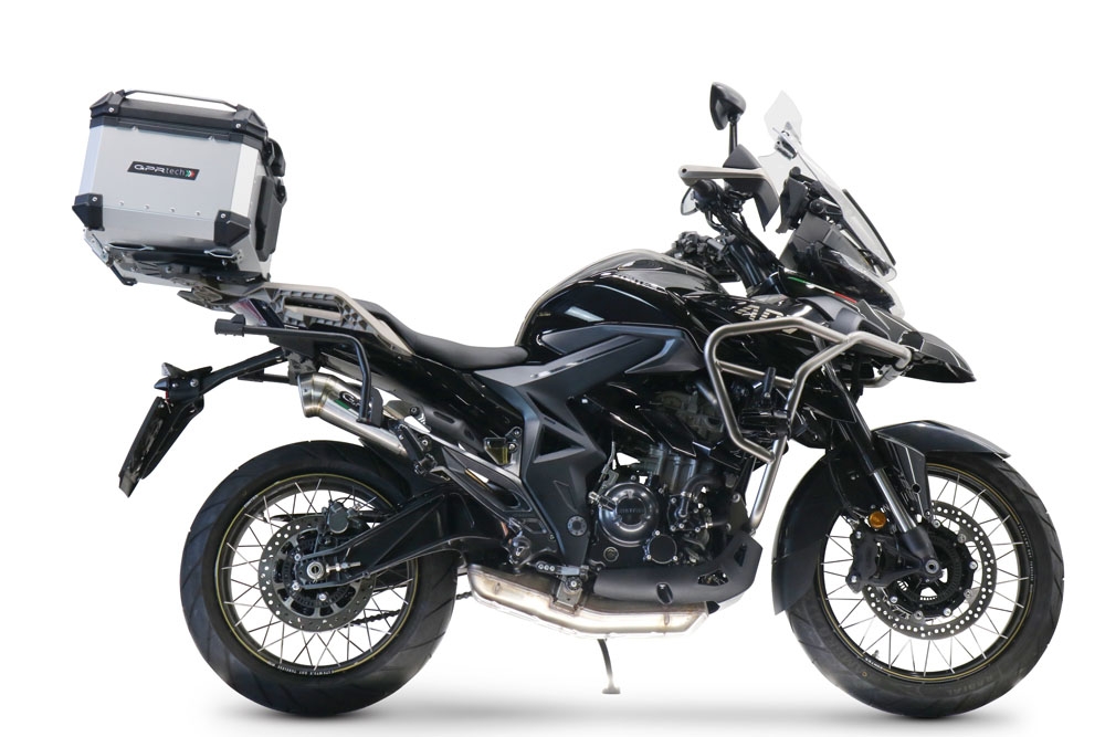 TOP CASE - BAULETTO GPR TECH COMPATABILE CON Zontes 350 T1 ADV 2022/2024 e5 GPR TECH BAULETTO TOP CASE ALPI-TECH 45 LT. COLORE ARGENTO CON PIASTRA SPECIFICA 