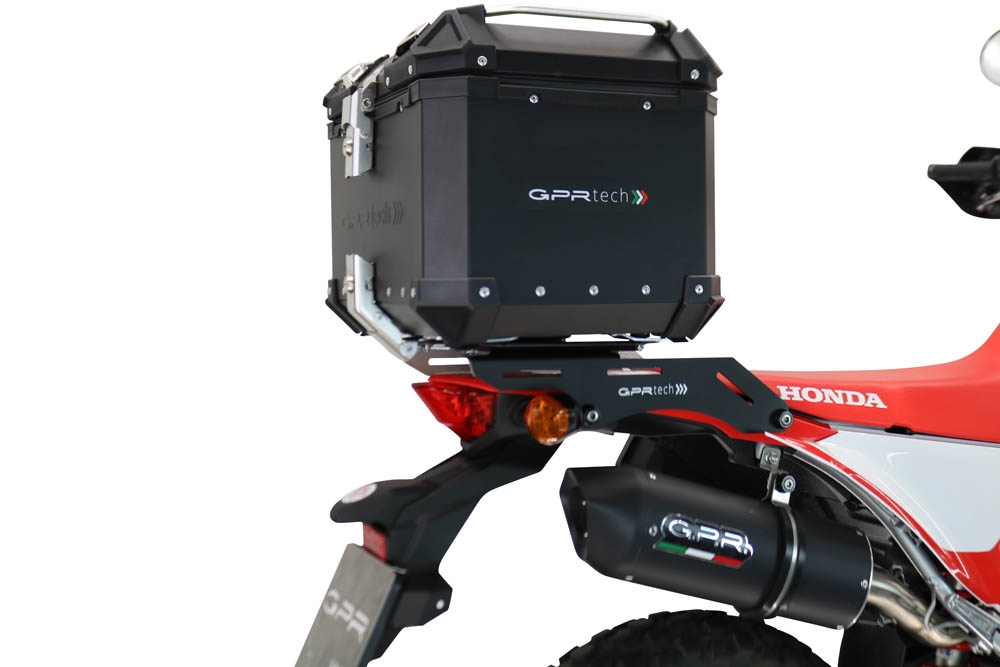 TOP CASE - BAULETTO GPR TECH COMPATABILE CON Honda Crf 300 L / Rally 2021/2024 e5 GPR TECH BAULETTO TOP CASE ALPI-TECH 26 LT, COLORE NERO CON PIASTRA SPECIFICA 