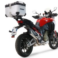 GPR TECH COMPATABILE CON Ducati Multistrada V4 / V4S / V4S Sport 1100 2021/2024 GPR TECH BAULETTO TOP CASE ALPI-TECH 45 LT. COLORE ARGENTO CON PIASTRA SPECIFICA 