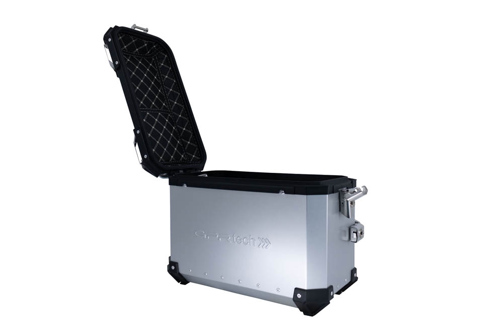 GPR TECH COMPATABILE CON Benelli Trk 502 2021/2024 e5 GPR TECH COPPIA DI VALIGIE LATERALI ARGENTO ALPI-TECH 38 LT. + 38 LT. CON TELAIO SPECIFICO 