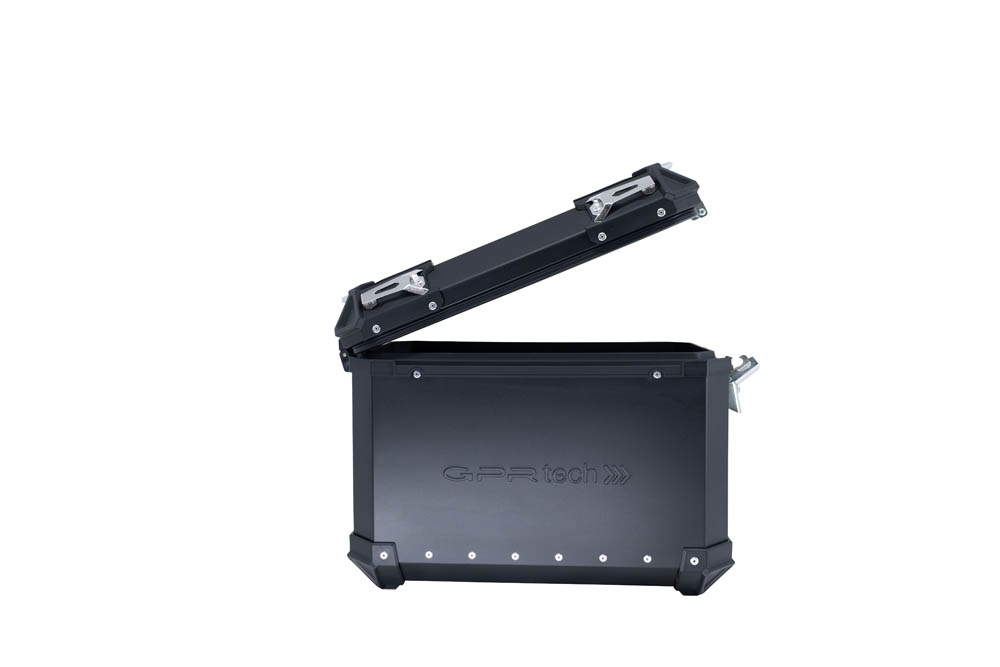 GPR TECH COMPATABILE CON Suzuki V-Strom 1050 Xt/De 2020/2024 e5 GPR TECH COPPIA DI VALIGIE LATERALI NERE ALPI-TECH 38 LT. + 32 LT. CON PORTA PACCHI NERO 