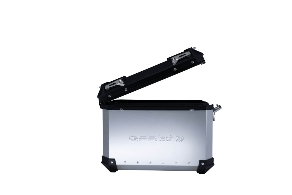 GPR TECH COMPATABILE CON Benelli Trk 502 2021/2024 e5 GPR TECH COPPIA DI VALIGIE LATERALI ARGENTO ALPI-TECH 38 LT. + 38 LT. CON TELAIO SPECIFICO 
