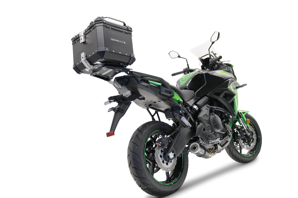 GPR TECH COMPATABILE CON Kawasaki Versys 650 2023/2024 e5 plus GPR TECH BAULETTO TOP CASE ALPI-TECH 45 LT. COLORE NERO CON PIASTRA SPECIFICA 