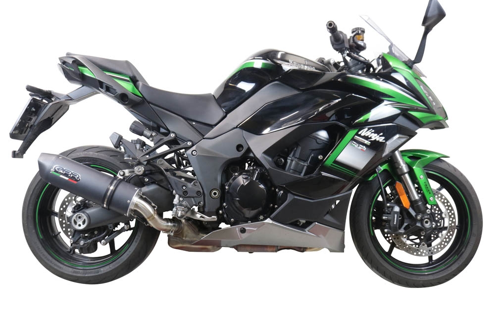 Exhaust compatible with Kawasaki Ninja 1000 Sx 2021-2024, Furore Evo4 Nero, Homologated legal slip-on exhaust including removable db killer and link pipe 