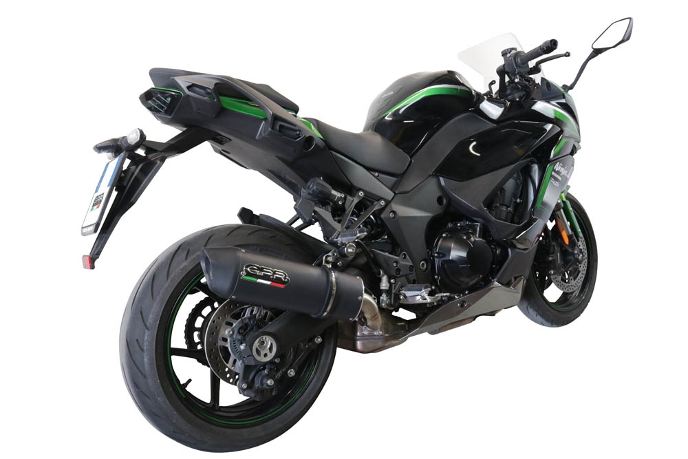 Exhaust compatible with Kawasaki Ninja 1000 Sx 2021-2024, Furore Evo4 Nero, Homologated legal slip-on exhaust including removable db killer and link pipe 