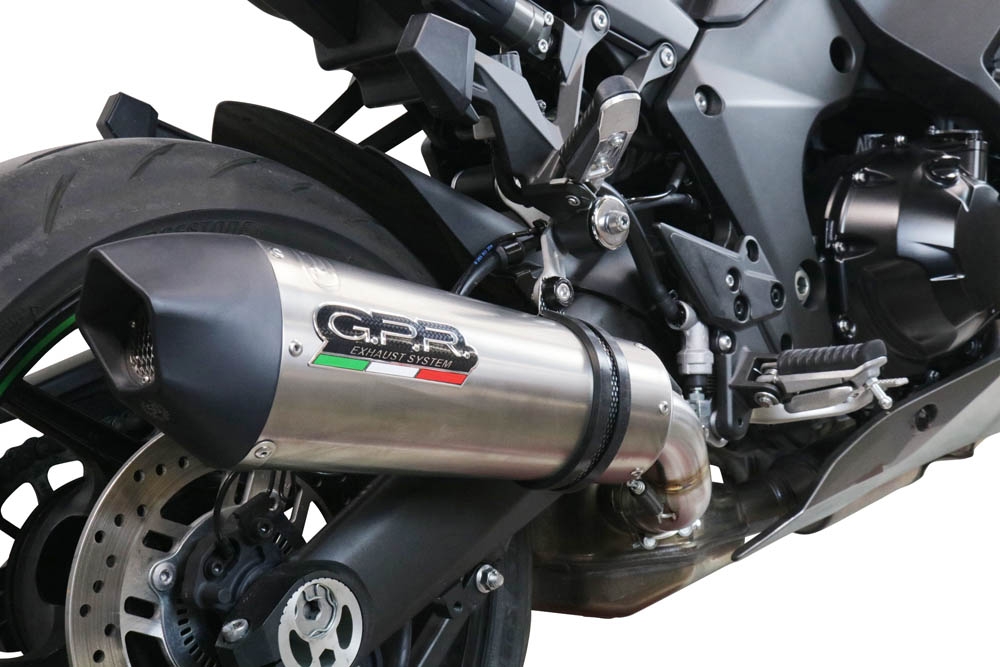 Scarico compatibile con Kawasaki Ninja 1000 Sx 2021-2024, Gpe Ann. titanium, Terminale di scarico racing, con raccordo, senza omologazione