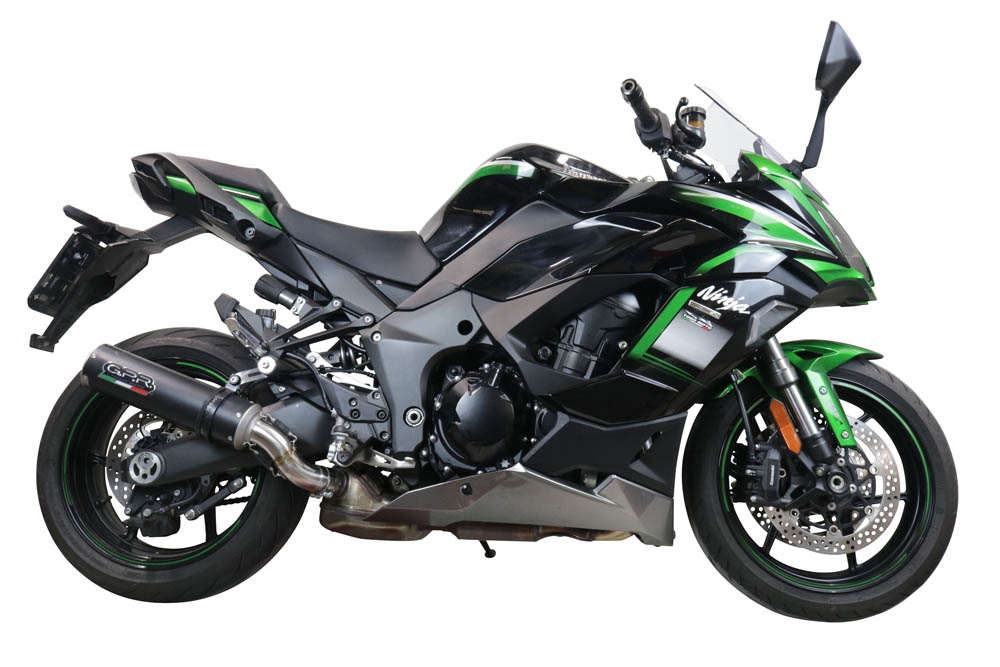 Scarico compatibile con Kawasaki Ninja 1000 Sx 2020-2020, M3 Black Titanium, Scarico omologato, silenziatore con db killer estraibile e raccordo specifico