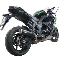 Exhaust system compatible with Kawasaki Ninja 1000 Sx 2021-2023, M3 Black Titanium, Homologated legal slip-on exhaust including removable db killer and link pipe 