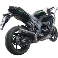 Exhaust system compatible with Kawasaki Ninja 1000 Sx 2020-2020, M3 Black Titanium, Homologated legal slip-on exhaust including removable db killer and link pipe 