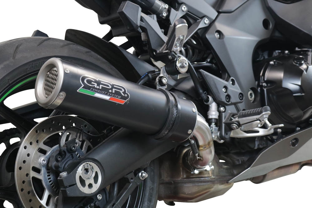 Scarico compatibile con Kawasaki Ninja 1000 Sx 2020-2020, M3 Black Titanium, Scarico omologato, silenziatore con db killer estraibile e raccordo specifico