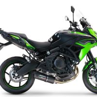 Scarico compatibile con Kawasaki Versys 650 2015-2016, Furore Nero, Scarico completo omologato,fornito con db killer estraibile,catalizzatore e collettore