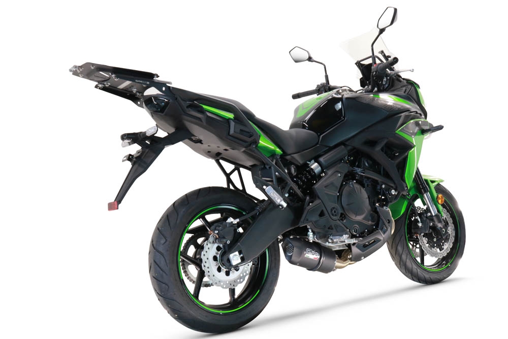 Scarico compatibile con Kawasaki Versys 650 2021-2022, Furore Nero, Scarico completo omologato,fornito con db killer estraibile,catalizzatore e collettore