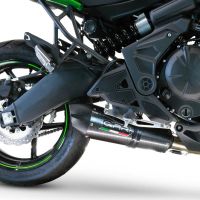 Exhaust system compatible with Kawasaki Versys 650 2023-2024, GP Evo4 Poppy, Homologated legal full system exhaust, including removable db killer and catalyst 