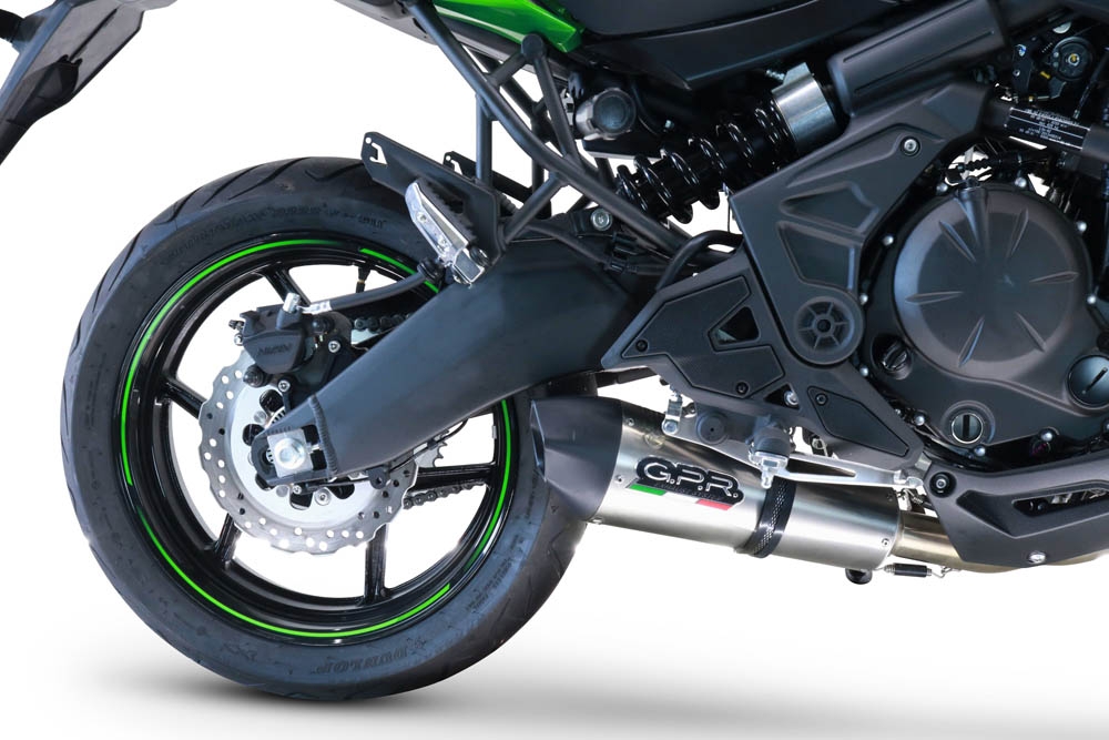 Scarico compatibile con Kawasaki Versys 650 2017-2020, GP Evo4 Titanium, Scarico completo omologato,fornito con db killer estraibile,catalizzatore e collettore