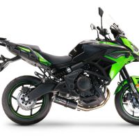 Scarico compatibile con Kawasaki Versys 650 2017-2020, M3 Black Titanium, Scarico completo racing, fornito con db killer estraibile e collettore, non conforme per uso stradale