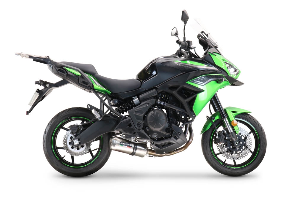 Exhaust compatible with Kawasaki Versys 650 2015-2016, Satinox , Homologated legal full system exhaust, including removable db killer and catalyst 