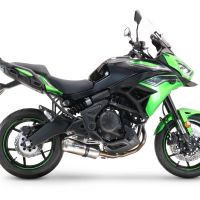 Scarico compatibile con Kawasaki Versys 650 2015-2016, Satinox , Scarico completo omologato,fornito con db killer estraibile e collettore