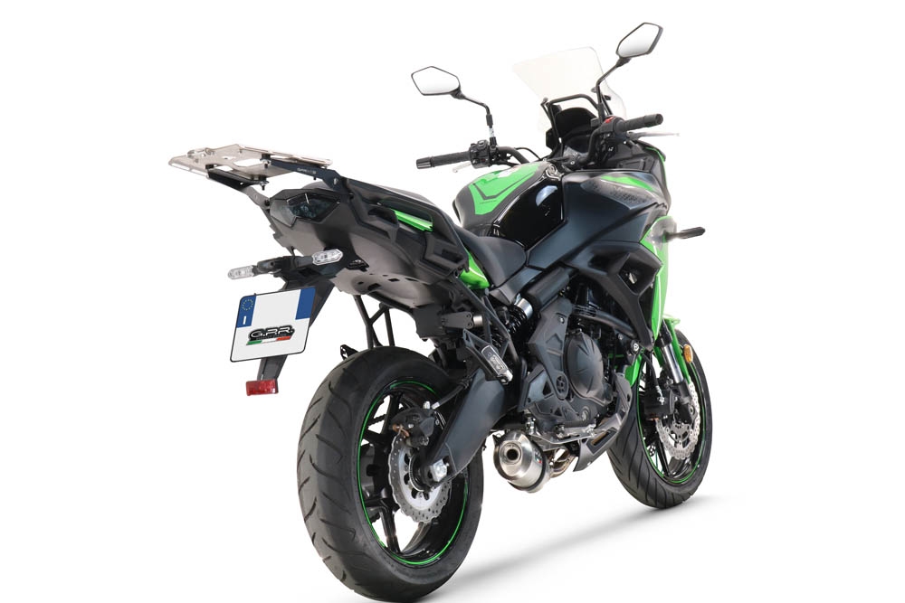 Exhaust compatible with Kawasaki Versys 650 2015-2016, Satinox , Homologated legal full system exhaust, including removable db killer and catalyst 