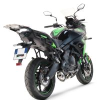 Scarico compatibile con Kawasaki Versys 650 2015-2016, Satinox , Scarico completo omologato,fornito con db killer estraibile e collettore