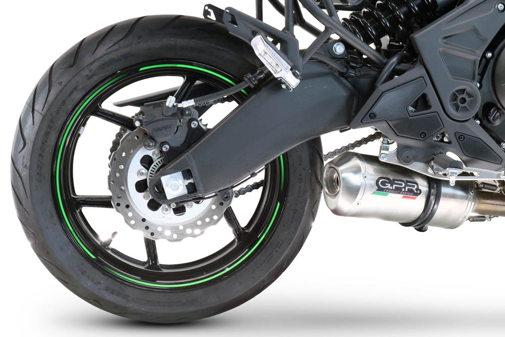 Exhaust compatible with Kawasaki Versys 650 2015-2016, Satinox , Homologated legal full system exhaust, including removable db killer and catalyst 