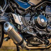 Scarico compatibile con Kawasaki Z 650 RS 2021-2023, Satinox, Scarico completo omologato,fornito con db killer estraibile,catalizzatore e collettore