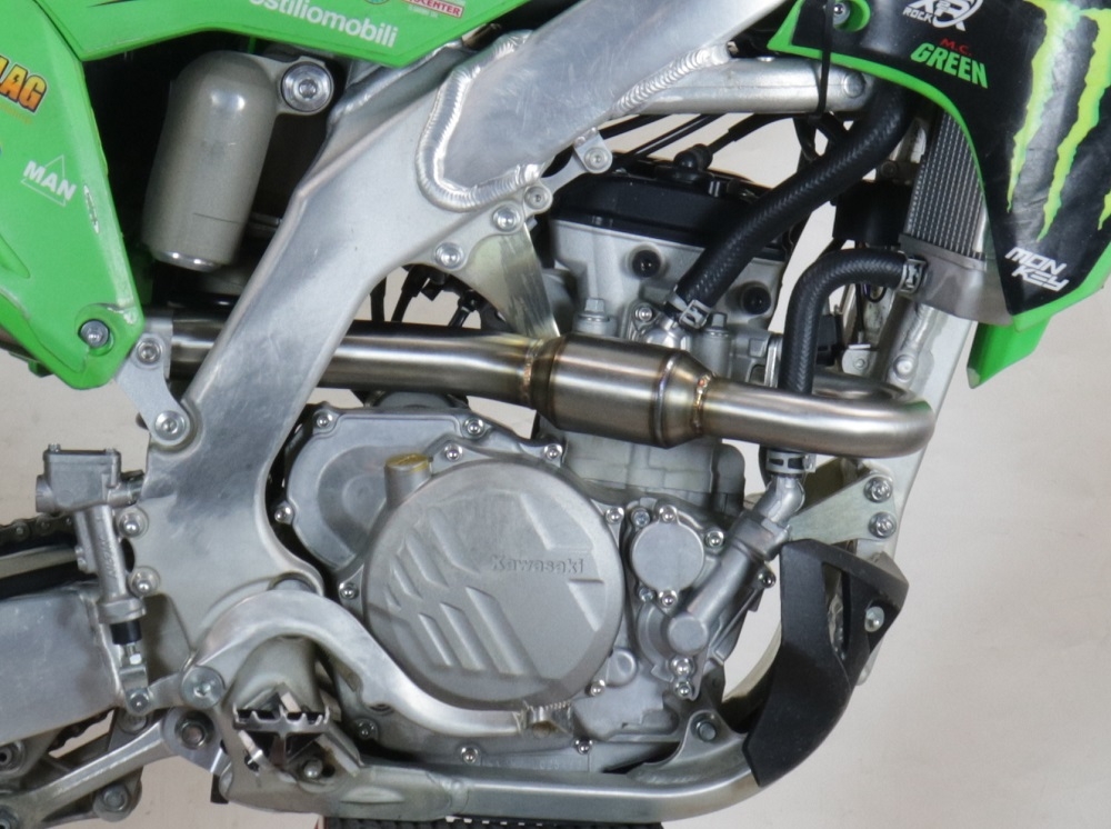Exhaust compatible with Kawasaki KX 250 X 2021-2022, Pentacross FULL Titanium, Racing slip-on exhaust, including link pipe and removable db killer/spark arrestor 