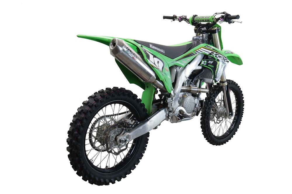 Exhaust compatible with Kawasaki KX 250 X 2021-2022, Pentacross FULL Titanium, Racing slip-on exhaust, including link pipe and removable db killer/spark arrestor 