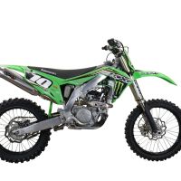 Scarico compatibile con Kawasaki KX 250 F 2021-2023, Pentacross Inox, Terminale di scarico Racing, con raccordo specifico e db killer estraibile