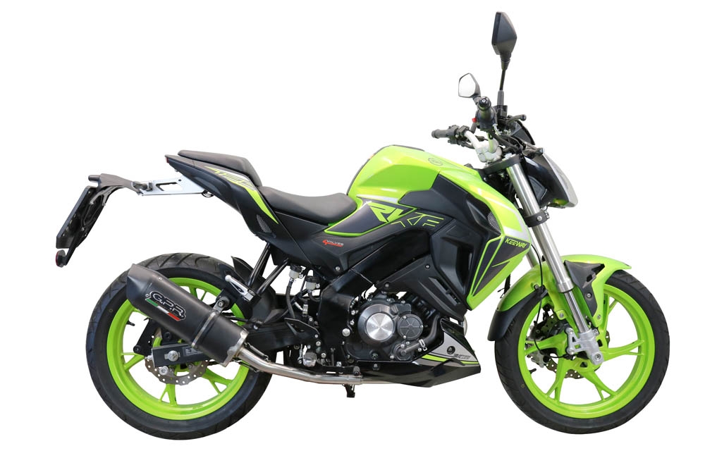 Scarico compatibile con Keeway Rkf 125 2018-2020, Furore Evo4 Nero, Scarico completo omologato,fornito con db killer estraibile,catalizzatore e collettore