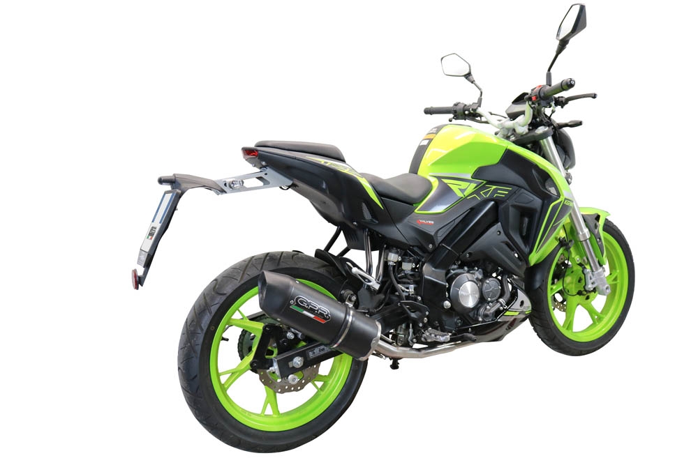 Scarico compatibile con Keeway Rkf 125 2018-2020, Furore Evo4 Nero, Scarico completo omologato,fornito con db killer estraibile,catalizzatore e collettore