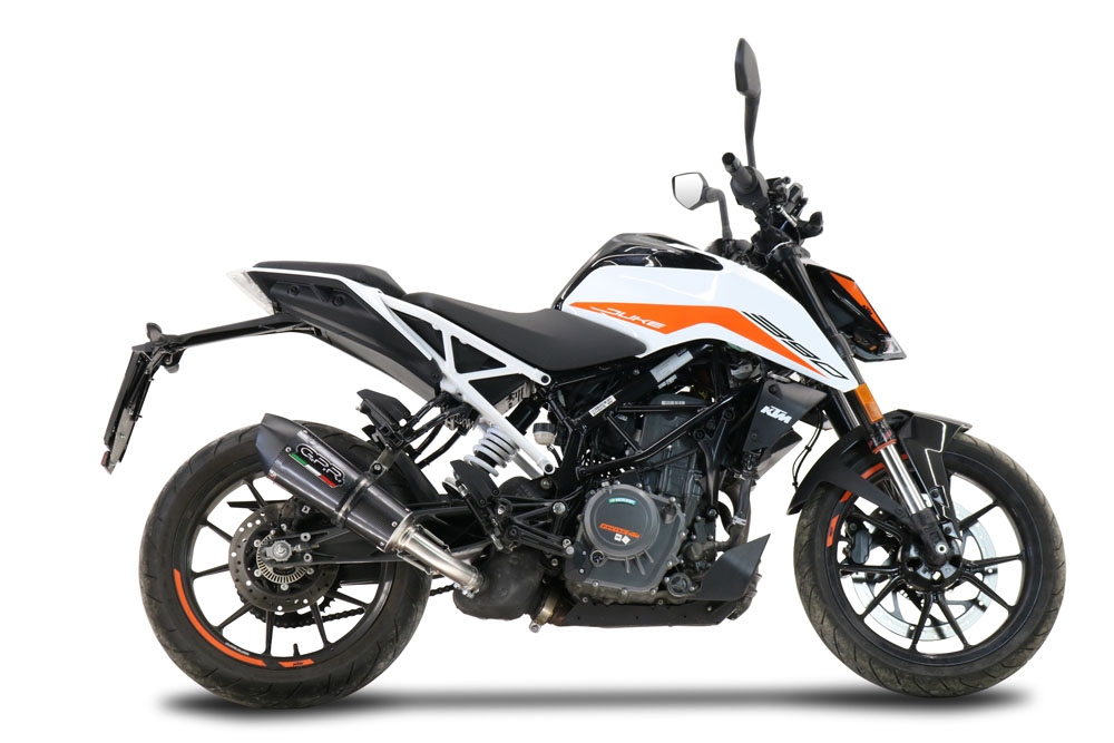 Scarico compatibile con Ktm Duke 250 2021-2023, GP Evo4 Poppy, Scarico omologato, silenziatore con db killer estraibile e raccordo specifico