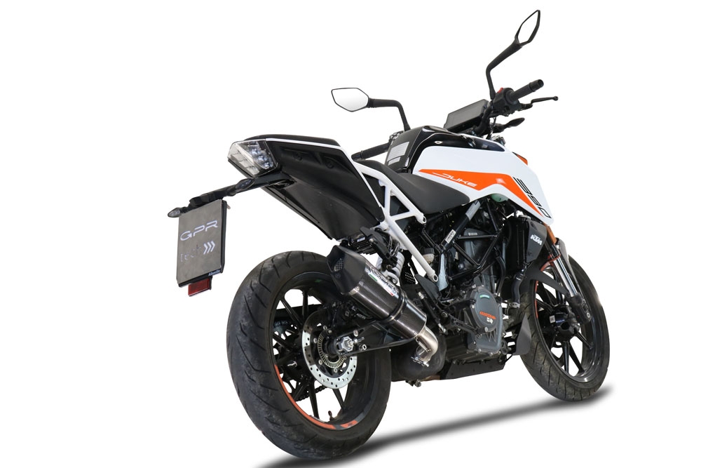 Scarico compatibile con Ktm Duke 250 2021-2023, GP Evo4 Poppy, Scarico omologato, silenziatore con db killer estraibile e raccordo specifico