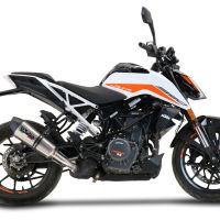 Scarico compatibile con Ktm Duke 390 2021-2023, GP Evo4 Titanium, Scarico omologato, silenziatore con db killer estraibile e raccordo specifico